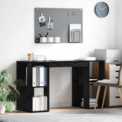 vidaXL Stôl s poličkou Čierny dub 130 x 50.5 x 75 cm Kompozitné drevo