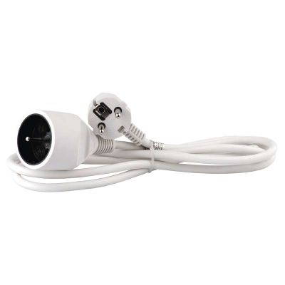 Prodlužovací kabel EMOS P0112 spojka 2m, bílý / PVC / 1,5 mm2
