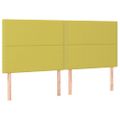 vidaXL Čelo postele s LED zelené 200x5x118/128 cm látka