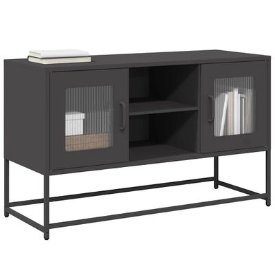 vidaXL TV skrinka čierna 100,5x39x60,5 cm oceľ