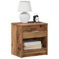 vidaXL Nočné stolíky 2 ks s zásuvkou staré drevo 39x28x41 cm