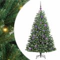 vidaXL Umelý Sklápací Vianočný Stromček Zelená 150 cm PVC a kov