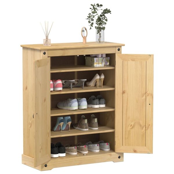 vidaXL Botník Corona 86x38,5x108 cm borovicový masív