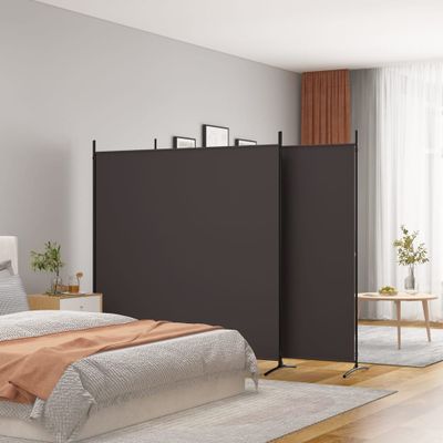 vidaXL 3-panelový paraván hnedý 525x180 cm látkový