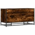 vidaXL Lavica na topánky dymový dub 100x40x53,5cm kompozitné drevo+kov