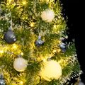 vidaXL Umelý vianočný stromček 150 LED, gule a vločky snehu 120 cm
