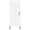 vidaXL Komoda biela 34,5x34x90 cm spracované drevo