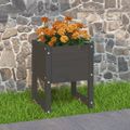 vidaXL Kvetináč sivý 40x40x52,5 cm borovicový masív