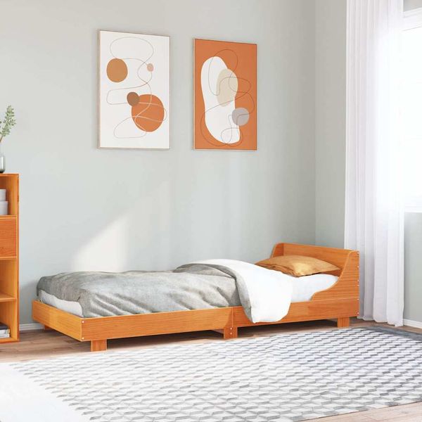 vidaXL Posteľ bez matraca voskovo hnedá 90x190cm masívna borovica