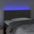 vidaXL Čelo postele s LED tmavosivé 100x7x78/88 cm zamat