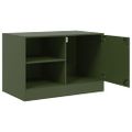 vidaXL TV skrinky 2 ks olivovo-zelené 67x39x44 cm oceľ