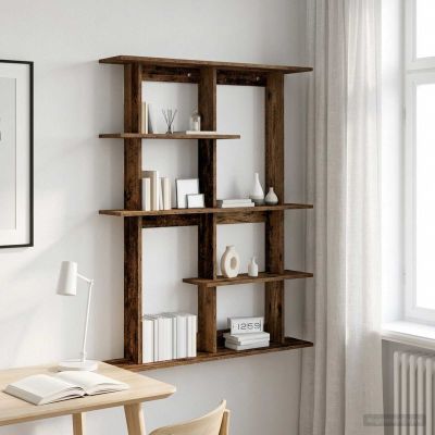 vidaXL Stenná polica Staré drevo 102 x 20 x 130 cm Kompozitné drevo