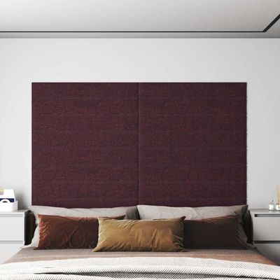vidaXL Nástenné panely 12 ks fialové 90x15 cm látka 1,62 m²