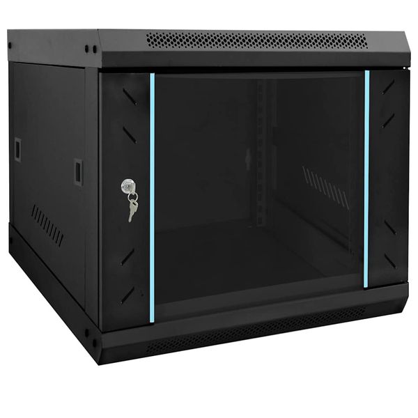 vidaXL Sieťový kabinet s úložiskom Čierna 53 x 60 x 45 cm Oceľ