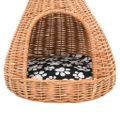vidaXL Domček pre mačku s vankúšom 40x60 cm prírodná vŕba típí