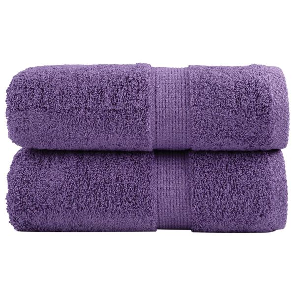 vidaXL Prémiové uteráky pre hostí SOLUND 2 ks fialové 30x50 cm 600 g/m²