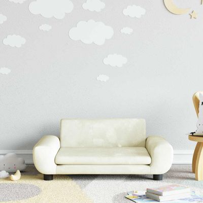 vidaXL Detská pohovka krémová 70x45x33 zamat