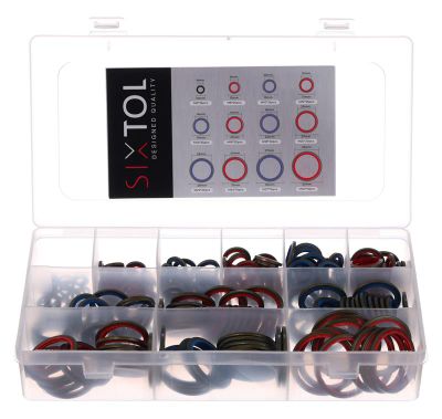Sada hydraulických tesnení s gumovým límcom MECHANIC RING SET 4, 245 ks SIXTOL