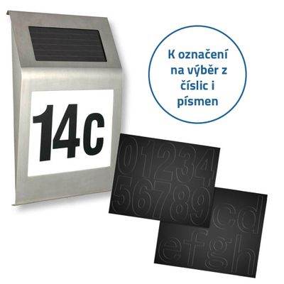 Svietidlo solárne 4L s číslom domu
