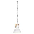 vidaXL Industriálna závesná lampa 25 W biela mangovník 32 cm okrúhla E27