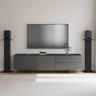 vidaXL Stojany na reproduktory 2 pcs Čierny dub 30 x 30 x 95 cm