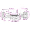vidaXL Záhradná súprava gaučov 6 ks Biela a svetlosivá Polyester