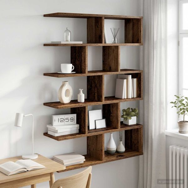 vidaXL Stenná polica Staré drevo 70 x 20 x 100 cm Kompozitné drevo
