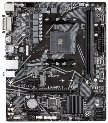 GIGABYTE A520M H/AM4/mATX Základná doska, AMD A520, AM4, 2x DDR4 DIMM (max. 64GB), M.2, HDMI, DVI-D, mATX