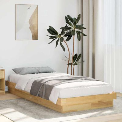 vidaXL Posteľný rám bez matraca 75x190 cm, dubový masív