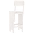 vidaXL Barové stoličky 2 ks biele 40x48,5x115,5 cm borovicový masív