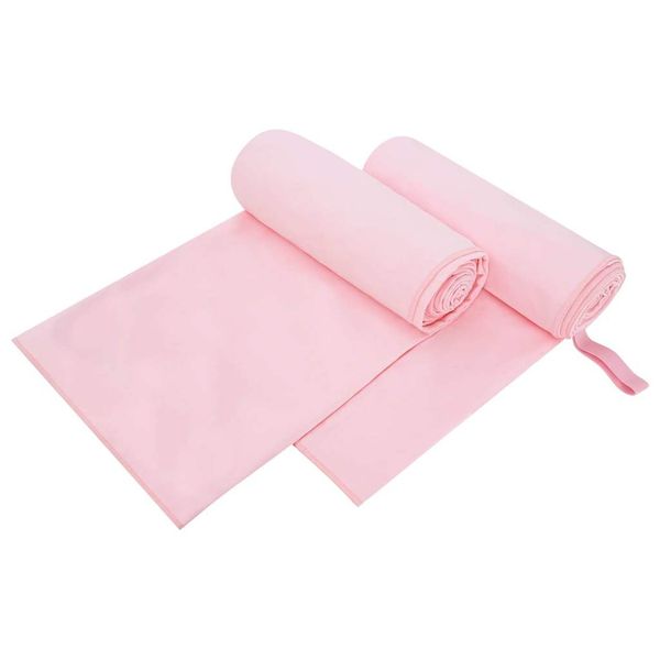 vidaXL Športové uteráky 2 pcs Ružová 200 x 100 cm Polyester a polyamid