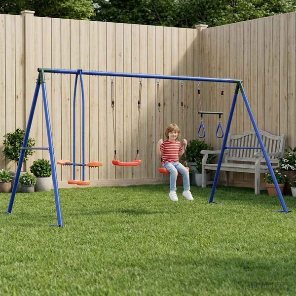 vidaXL Hojdačka do exteriéru Viacfarebný 330 x 185 x 185 cm Oceľ a PE