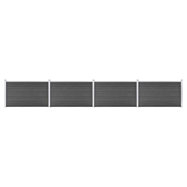 vidaXL Sada plotových panelov WPC 699x105 cm čierna