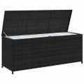 vidaXL Záhradný úložný box, čierny 150x50x60 cm, polyratan
