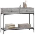 vidaXL Konzolový stolík sivý sonoma 100x34,5x75 cm kompozitné drevo