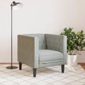 vidaXL Kreslo chesterfield, svetlosivá , zamat