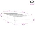 vidaXL Posteľný rám boxsping bez matracom bledosivý 90x220 cm zamat