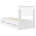 vidaXL Rám postele so zásuvkou Biela 75 x 190 cm Inžinierske drevo