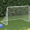 vidaXL Futbalová bránka biela 122x81x81 cm oceľová