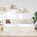 vidaXL Rohový rám postele Krémová 100 cm x 200 cm Zamat