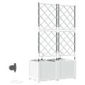 vidaXL Záhradný kvetináč 2 ks Biela 80 x 40 x 142 cm PP