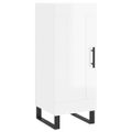vidaXL Komoda lesklá biela 34,5x34x90 cm spracované drevo