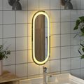 vidaXL Zrkadlo do kúpeľne s LED Priehľadná 40 x 15 cm tvrdené sklo