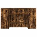 vidaXL Recepčný stôl dymový dub 180x50x103,5 cm kompozitné drevo