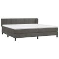 vidaXL Posteľný rám boxspring s matracom tmavosivý 200x200 cm zamat