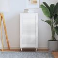 vidaXL Lamelové dvierka na skrinku, biele 99,3x49,4 cm, borovica