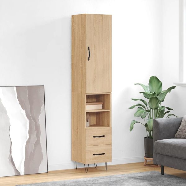 vidaXL Vysoká skrinka dub sonoma 34,5x34x180 cm spracované drevo