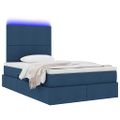 vidaXL LED úložná posteľ s matracom Modrá 120 x 200 cm Látka