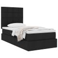 vidaXL Postel s úložným prostorem a matrací Čierna 90 x 200 cm látka