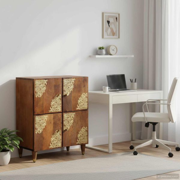 vidaXL Servírovacia skriňa Hnedá 60 x 33 x 75 cm Masívne mango drevo